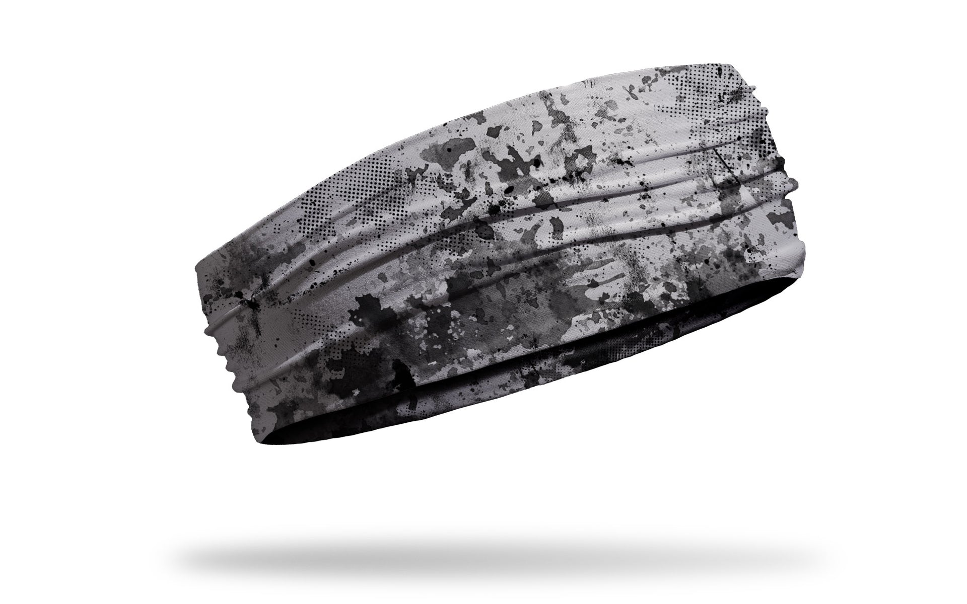 soft grey headband with grunge overlay design