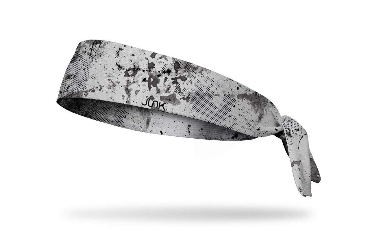 soft grey headband with grunge overlay design