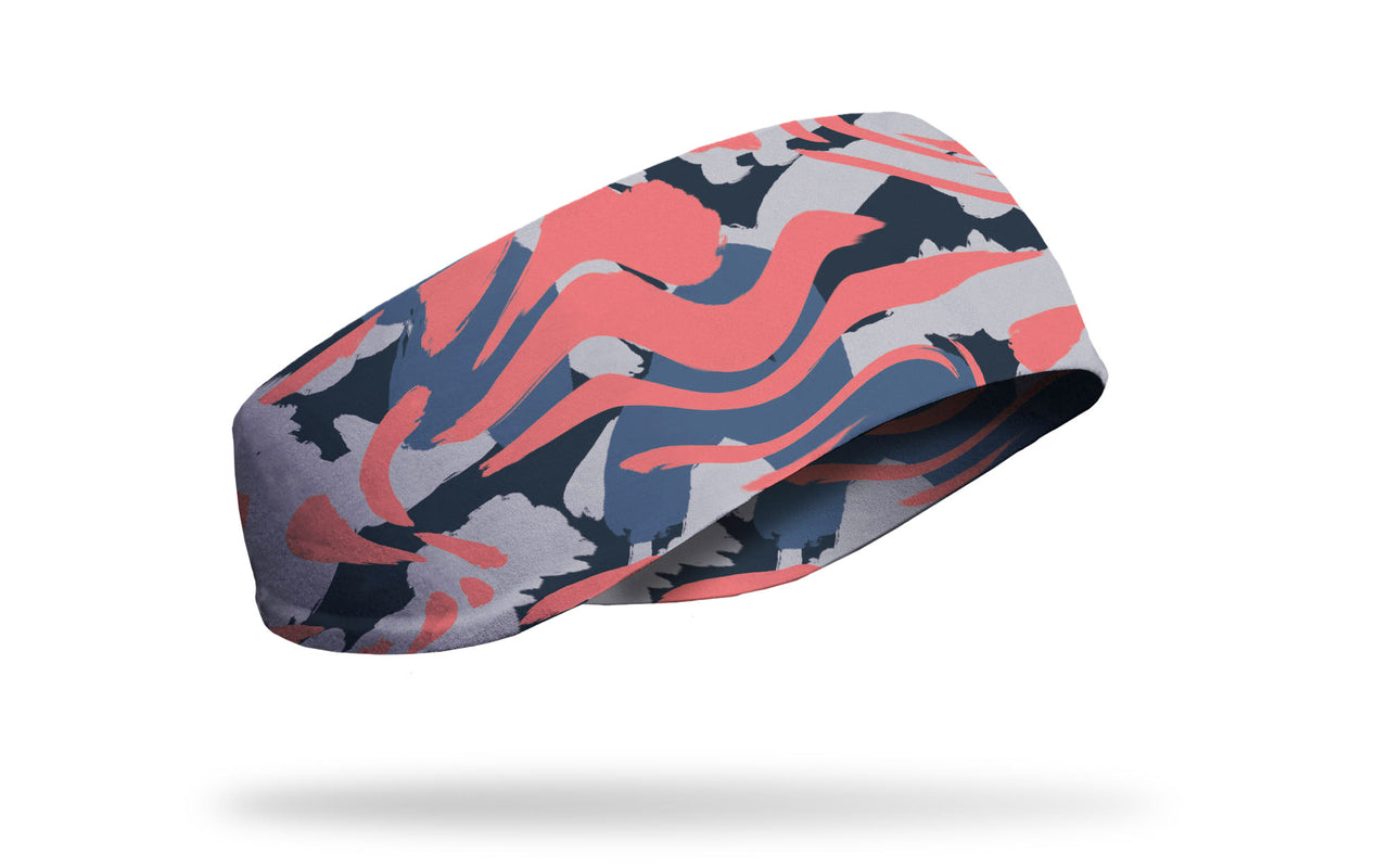 grey blue and pink watercolor painting design ear warmer