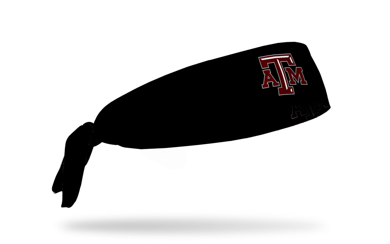 black headband with Texas A&M University A T M logo in white and maroon