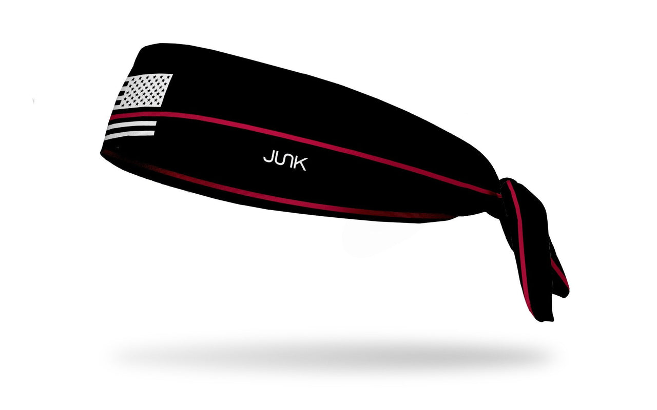 Thin Red Line Tie Headband