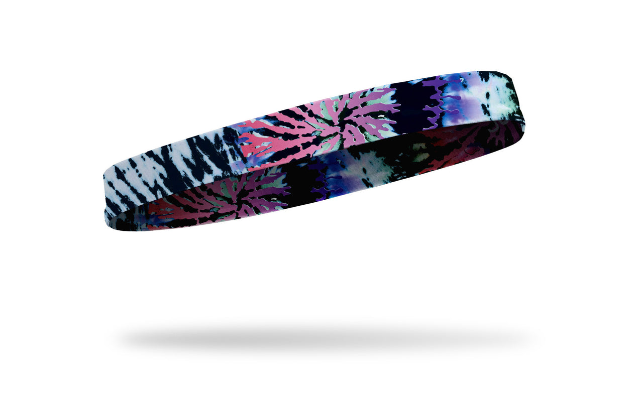 black pink white and purple tie dye headband