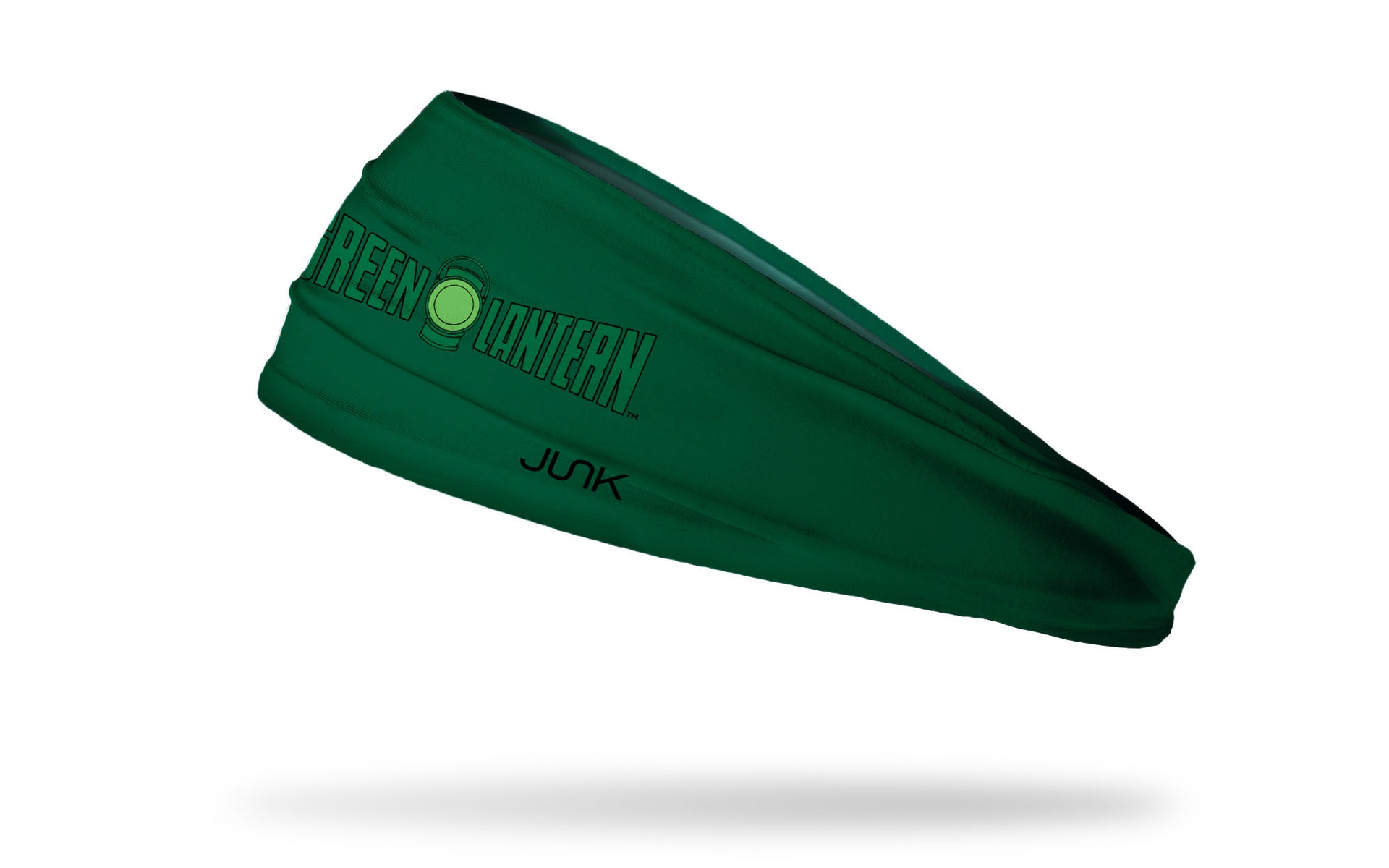 green headband with DC Green Lantern wordmark logo in front center and classic logo to left in full color