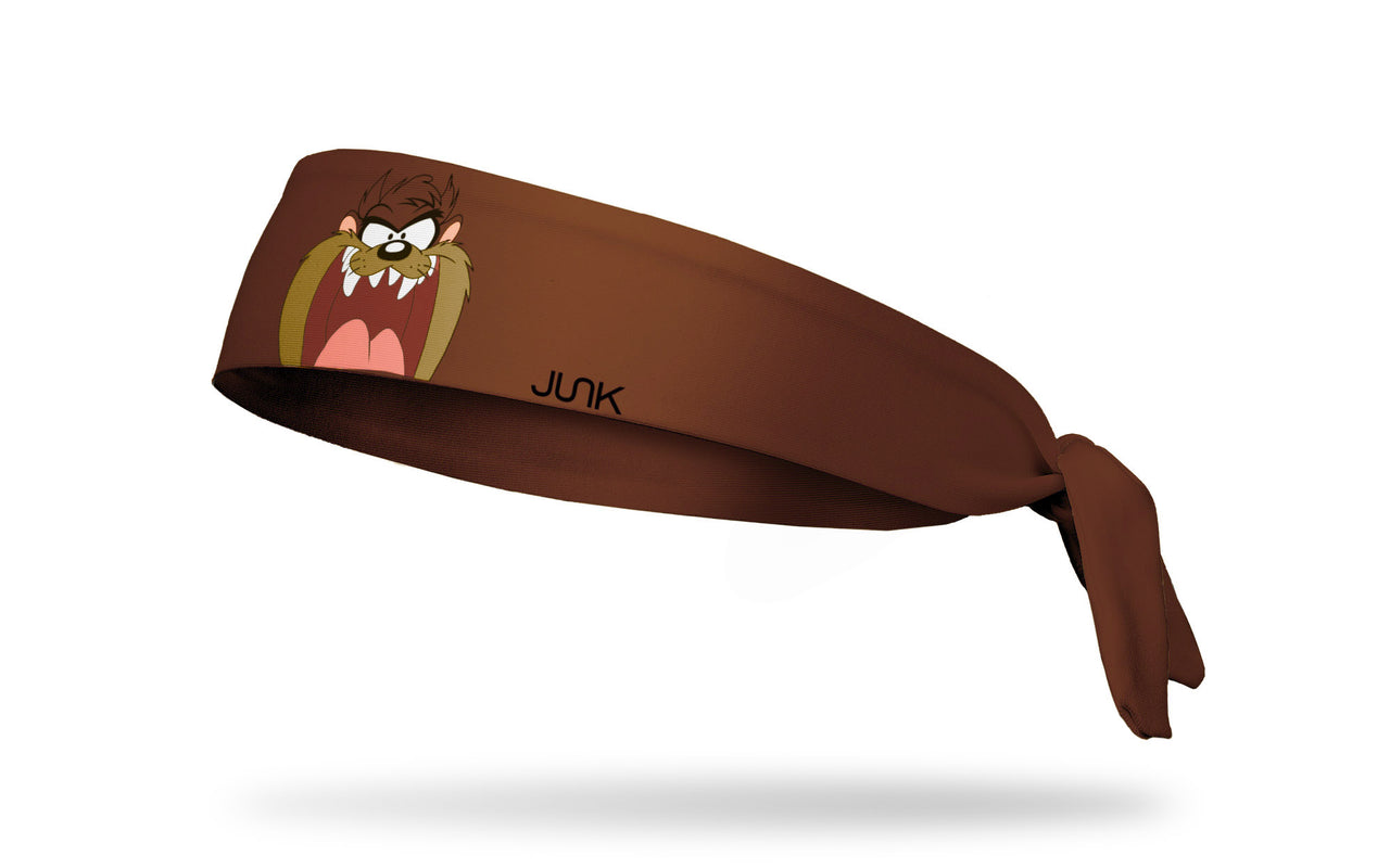 brown headband with Looney Tunes Tazmanian Devil oversized face view design