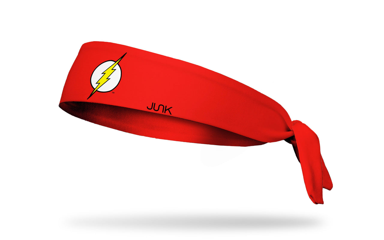 red headband with DC The Flash lightning bolt full color logo in center