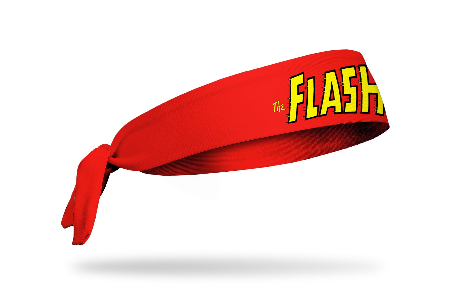 red headband with DC The Flash wordmark logo in yellow